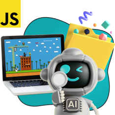 Язык программирования JavaScript + AI. Проектное обучение + геймификация + AI-помощники - КИБЕРшкола программирования для детей, компьютерные курсы для школьников, начинающих и подростков - KIBERone г. Березники